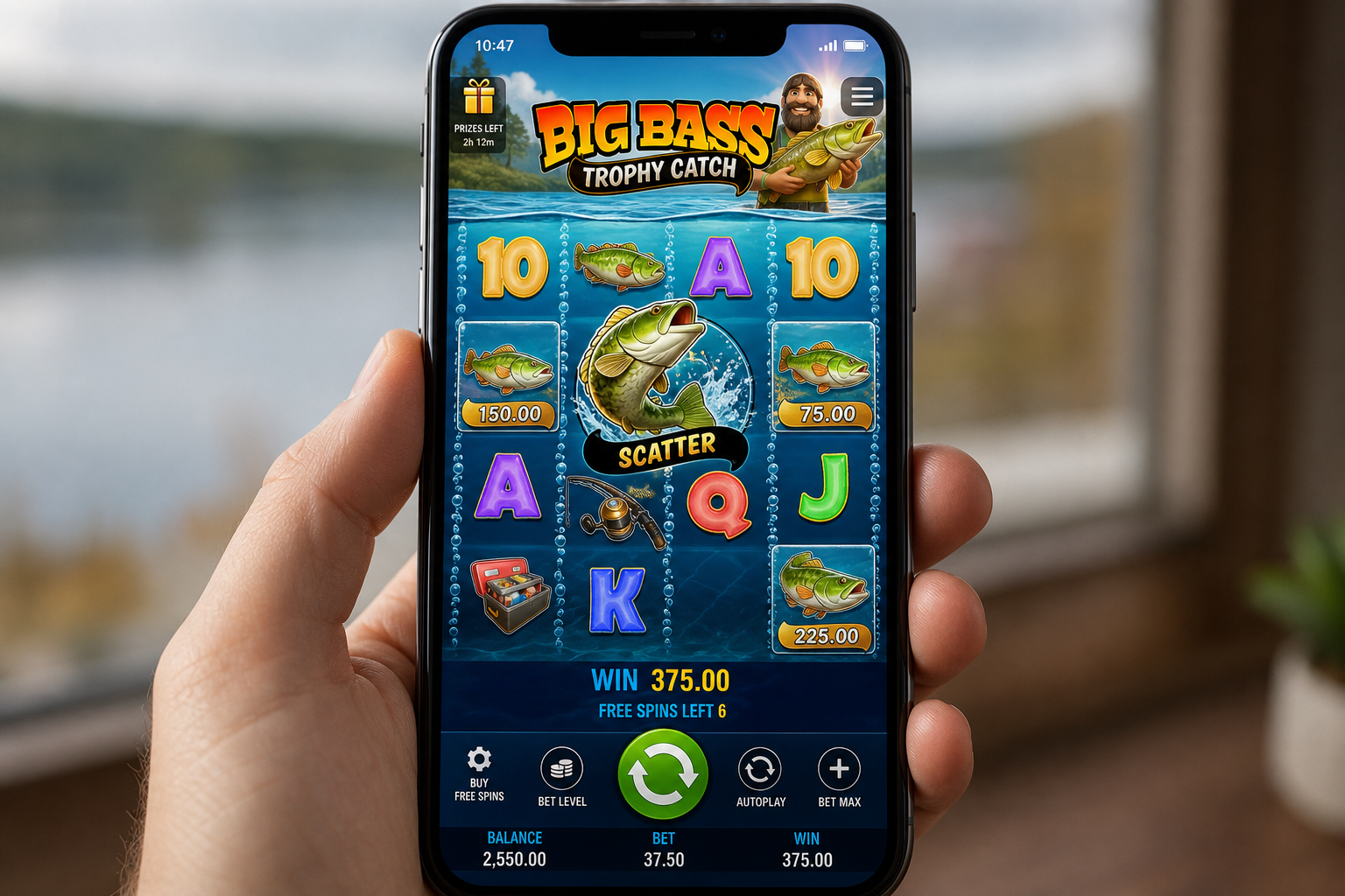 Big Bass Trophy Catch mobile version running on smartphone screen