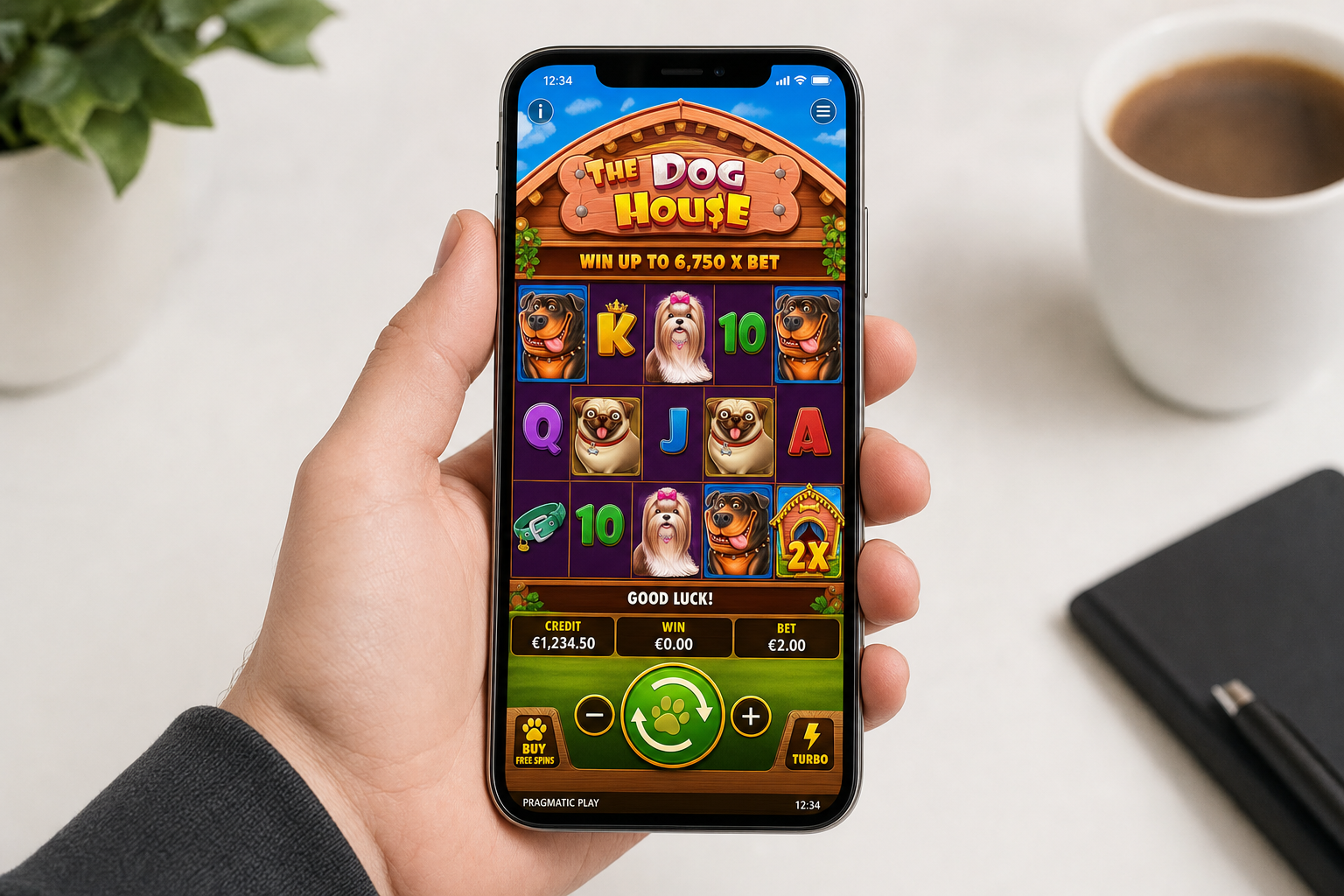 The Dog House mobile version running on smartphone screen