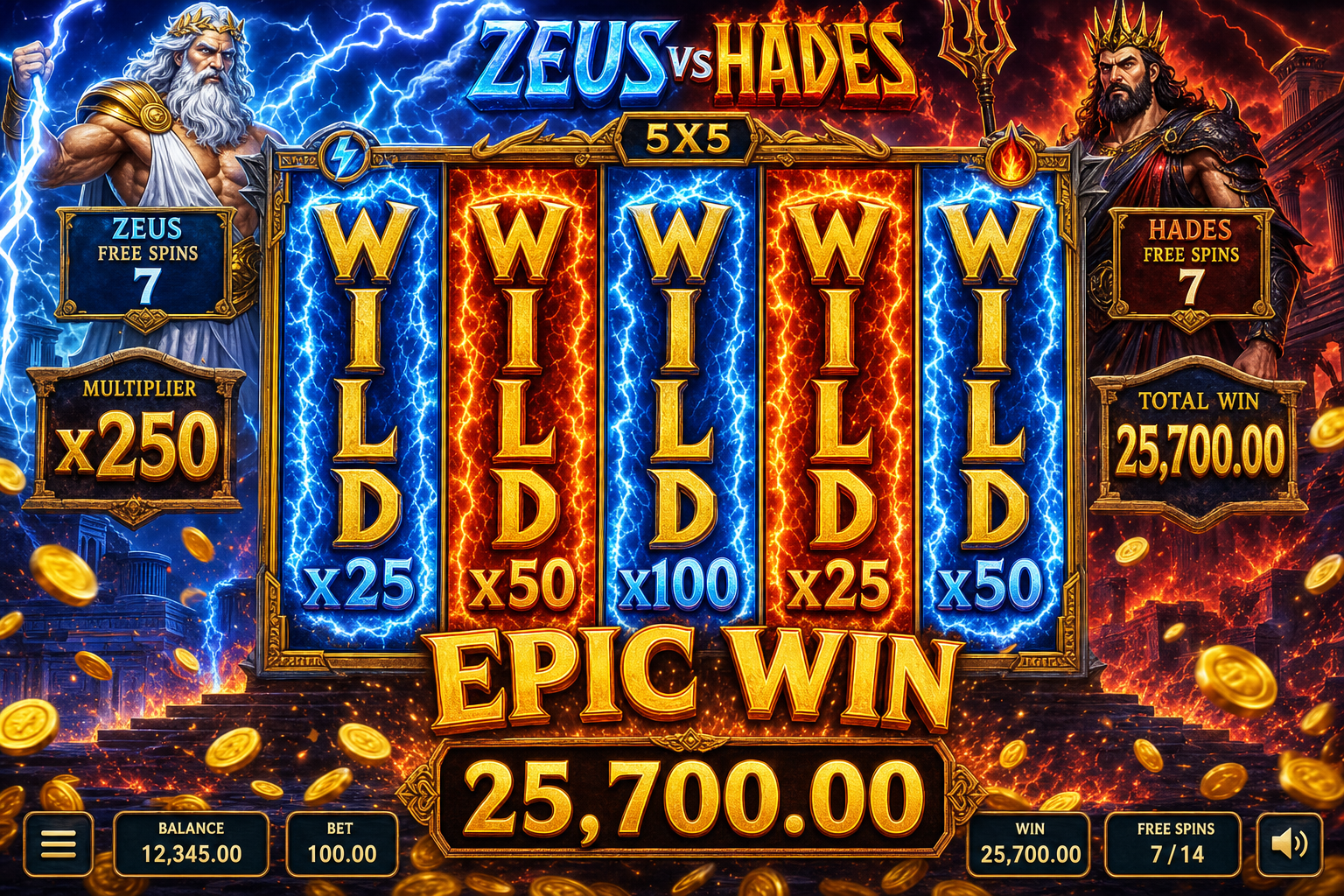 Zevs vs Hades free spins